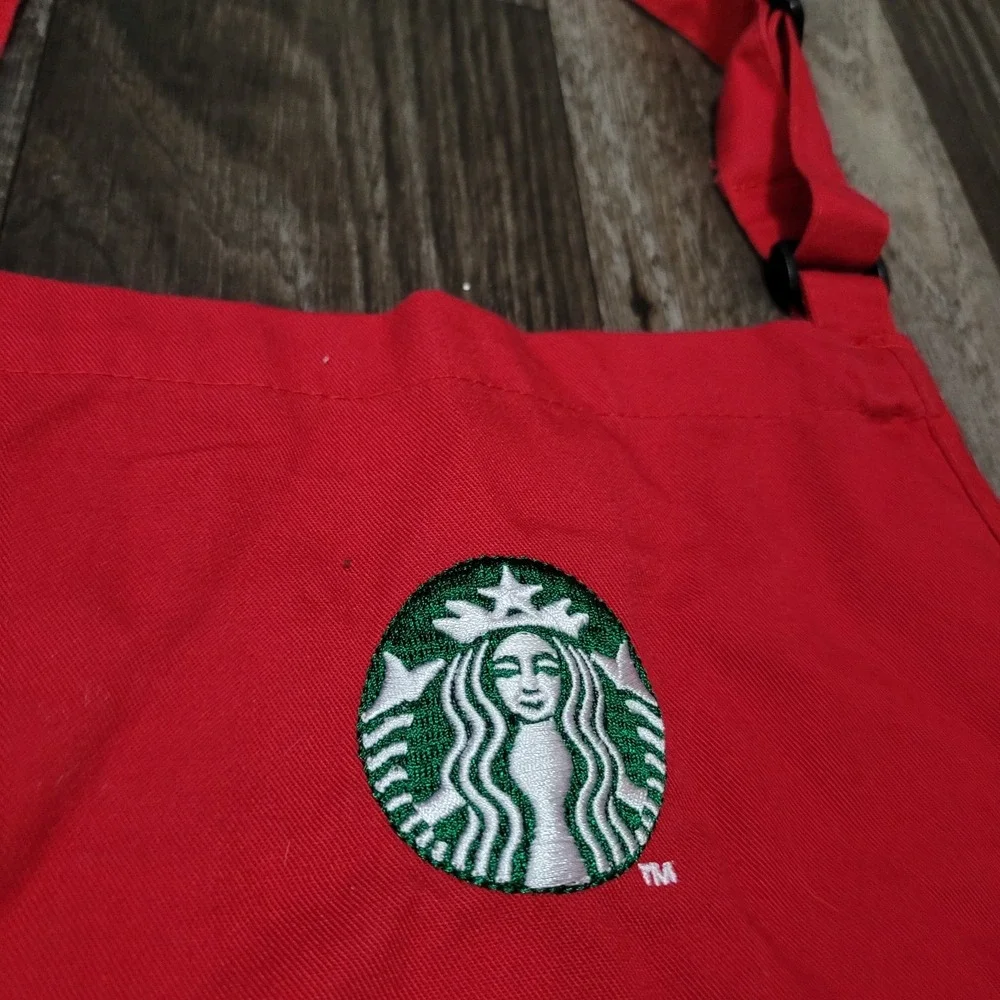 Starbucks Coffee Employee Apron, Red Holiday Osfm